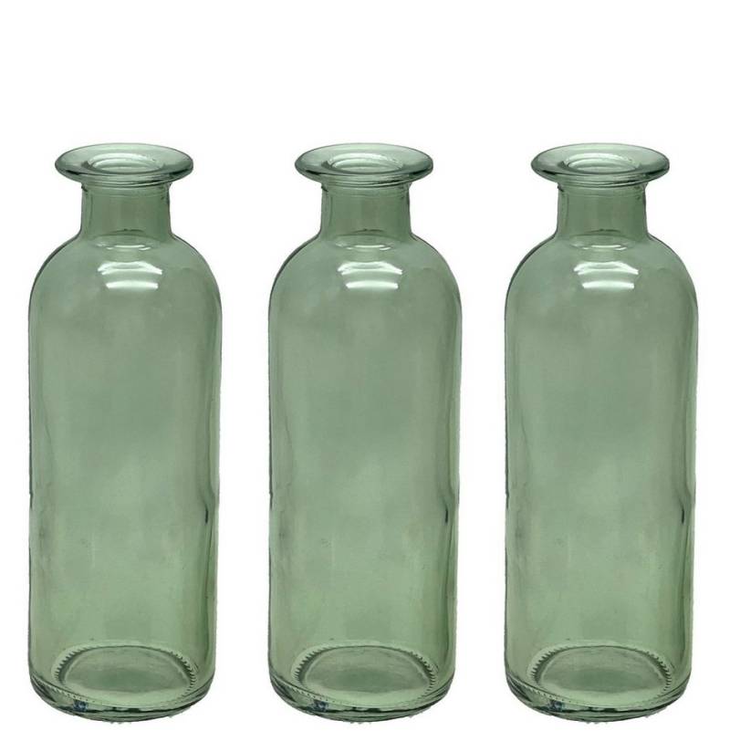 ZauberDeko Dekovase Vase Grün Salbeigrün Glas Blumenvase Dekovasen 3 fach sortiert von ZauberDeko