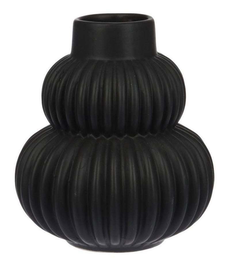 ZauberDeko Dekovase Vase Schwarz Geriffelt zwei Rundungen Tischdeko Porzellan 16cm Hoch ZauberDeko Dekovase Vase Schwarz Geriffelt zwei Rundungen Tischdeko Porzellan 16cm Hoch von ZauberDeko