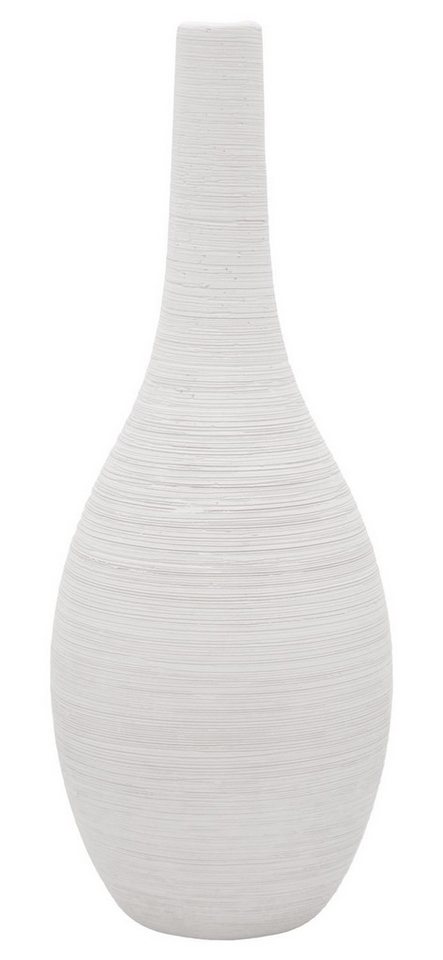 ZauberDeko Dekovase Vase Weiß Geriffelt Bauchig Keramik Tischdeko Keramikvase Deko 25 cm ZauberDeko Dekovase Vase Weiß Geriffelt Bauchig Keramik Tischdeko Keramikvase Deko 25 cm von ZauberDeko