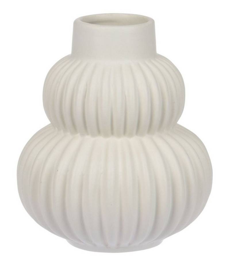 ZauberDeko Dekovase Vase Weiß Geriffelt zwei Rundungen Tischdeko Porzellan 16cm Hoch ZauberDeko Dekovase Vase Weiß Geriffelt zwei Rundungen Tischdeko Porzellan 16cm Hoch von ZauberDeko