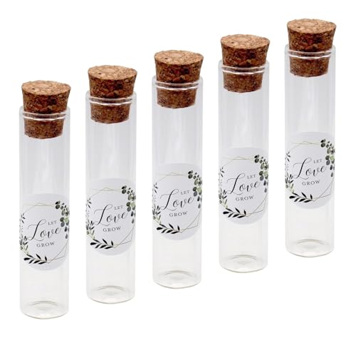 ZauberDeko Gastgeschenke Glasröhrchen mit Aufkleber Hochzeit Eukalyptus Tischdeko 5 Stück ZauberDeko Gastgeschenke Glasröhrchen mit Aufkleber Hochzeit Eukalyptus Tischdeko 5 Stück von ZauberDeko