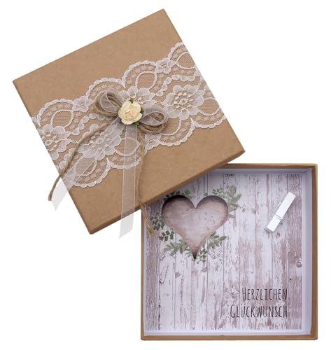 ZauberDeko Geldgeschenk Verpackung Geldverpackung Natur Vintage Hochzeit Kommunion Konfirmation von ZauberDeko