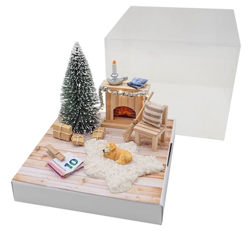 ZauberDeko Geldgeschenk Verpackung Weihnachten Kamin Geschenk LED Lichterkette Gutschein Box 18 x 14 cm ZauberDeko Geldgeschenk Verpackung Weihnachten Kamin Geschenk LED Lichterkette Gutschein Box 18 x 14 cm von ZauberDeko