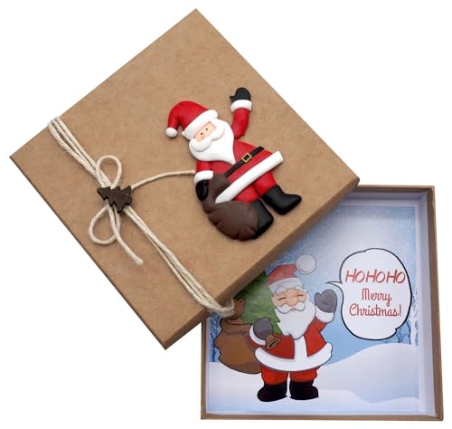 ZauberDeko Geldgeschenk Verpackung Weihnachten Natur Xmas Weihnachtsmann Gutschein Geschenk 14cm von ZauberDeko