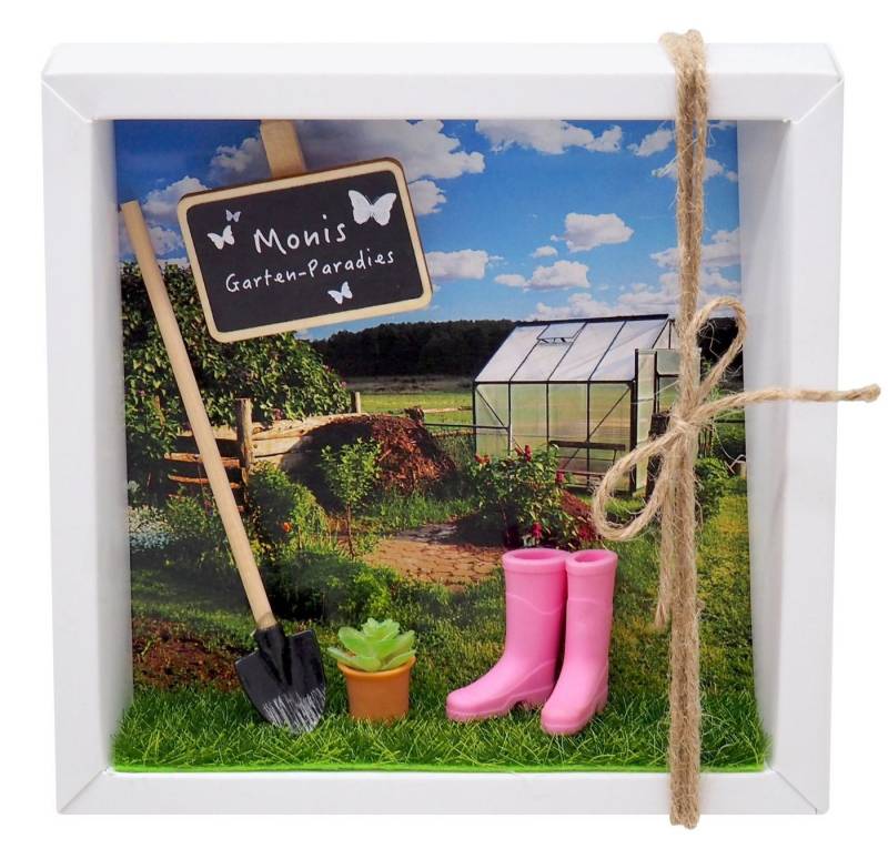 ZauberDeko Geschenkbox Geldgeschenk Garten MIT NAME Gutschein Gewächshaus Blumen Geschenk von ZauberDeko