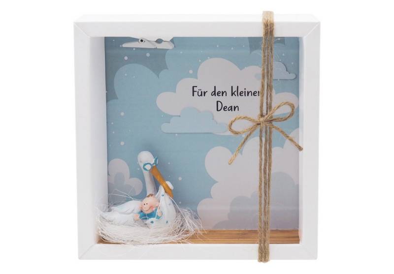 ZauberDeko Geschenkbox Geldgeschenk Geldverpackung MIT NAMEN Baby Storch Junge Geburt Taufe von ZauberDeko