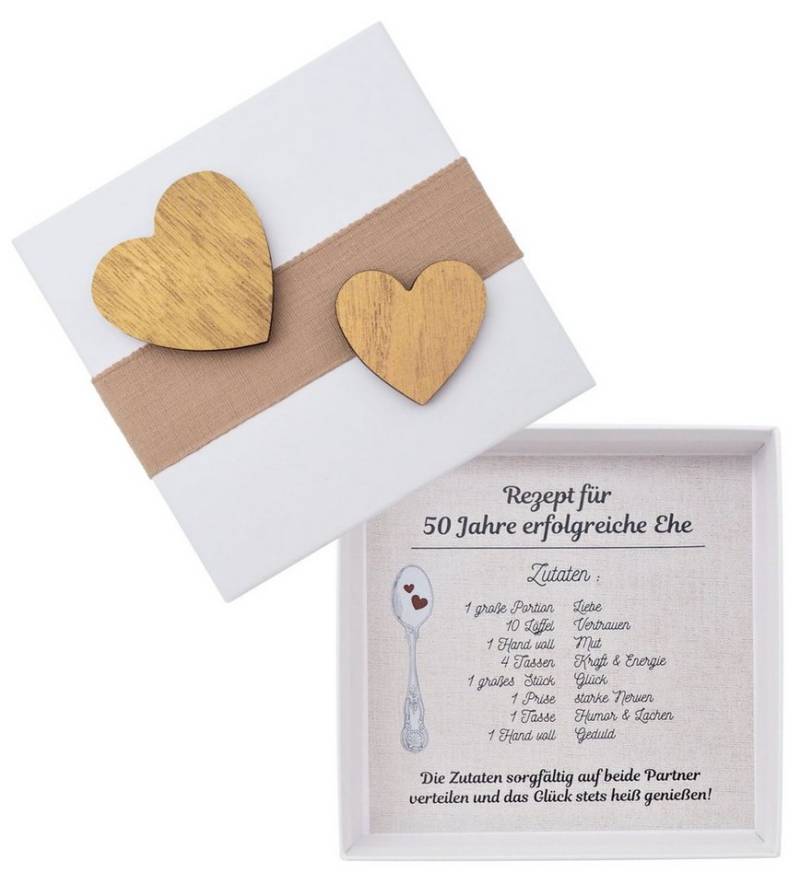 ZauberDeko Geschenkbox Geldgeschenk Verpackung Gold Hochzeit Geschenk Rezept für 50 Jahre Ehe von ZauberDeko
