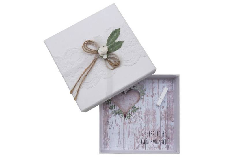 ZauberDeko Geschenkbox Geldgeschenk Verpackung Vintage Weiß Hochzeit Reise Urlaub Geburtstag von ZauberDeko