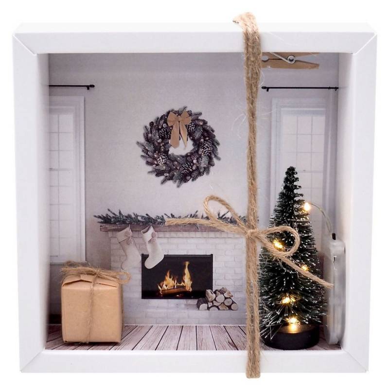 ZauberDeko Geschenkbox Geldgeschenk Verpackung Weihnachten XMAS Kamin LED Lichterkette von ZauberDeko