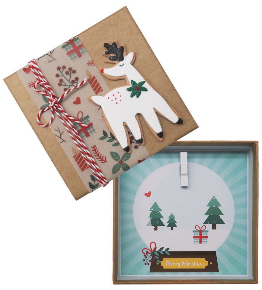 ZauberDeko Geschenkbox Geldgeschenk Weihnacht MIT NAME Natur Rentier Mistelzweig Schneekugel ZauberDeko Geschenkbox Geldgeschenk Weihnacht MIT NAME Natur Rentier Mistelzweig Schneekugel von ZauberDeko