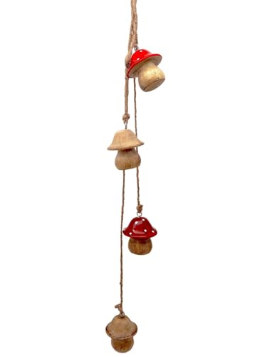 Girlande Pilz Holz Fliegenpilz Natur Hängedeko Deko Herbst 70 cm von ZauberDeko