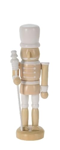 ZauberDeko Nussknacker Figur Holz Braun Weiß Soldat Tischdeko Weihnachten 13 cm, Modell:Modell1 von ZauberDeko