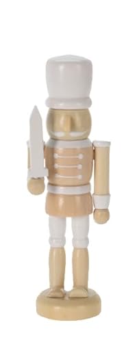 ZauberDeko Nussknacker Figur Holz Braun Weiß Soldat Tischdeko Weihnachten 13 cm, Modell:Modell3 von ZauberDeko