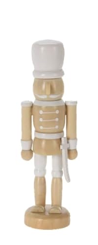 ZauberDeko Nussknacker Figur Holz Braun Weiß Soldat Tischdeko Weihnachten 13 cm, Modell:Modell4 von ZauberDeko