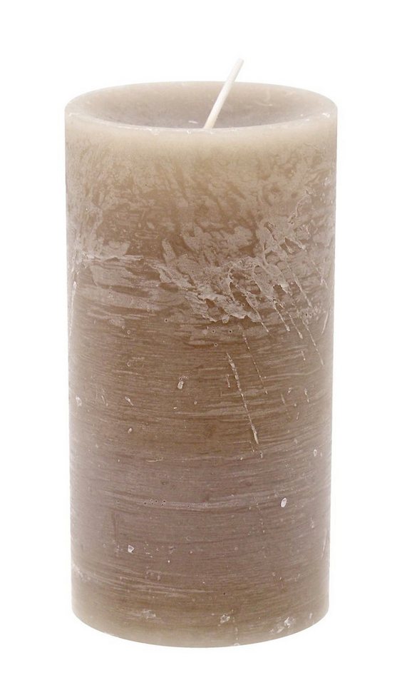 ZauberDeko Rustic-Kerze Rustic Stumpenkerze Taupe Adventskranz Brenndauer ± 60h Ø7cm H 13cm von ZauberDeko