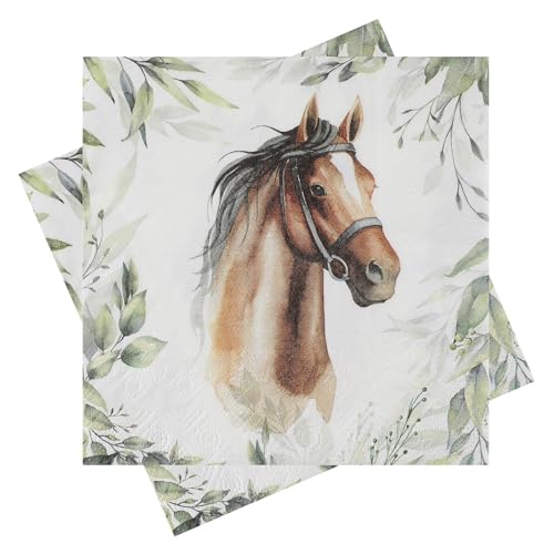 ZauberDeko Servietten Pferd Reiten Blättermix Grün Geburtstag Tischdeko 33x33 cm 20er Pack ZauberDeko Servietten Pferd Reiten Blättermix Grün Geburtstag Tischdeko 33x33 cm 20er Pack von ZauberDeko