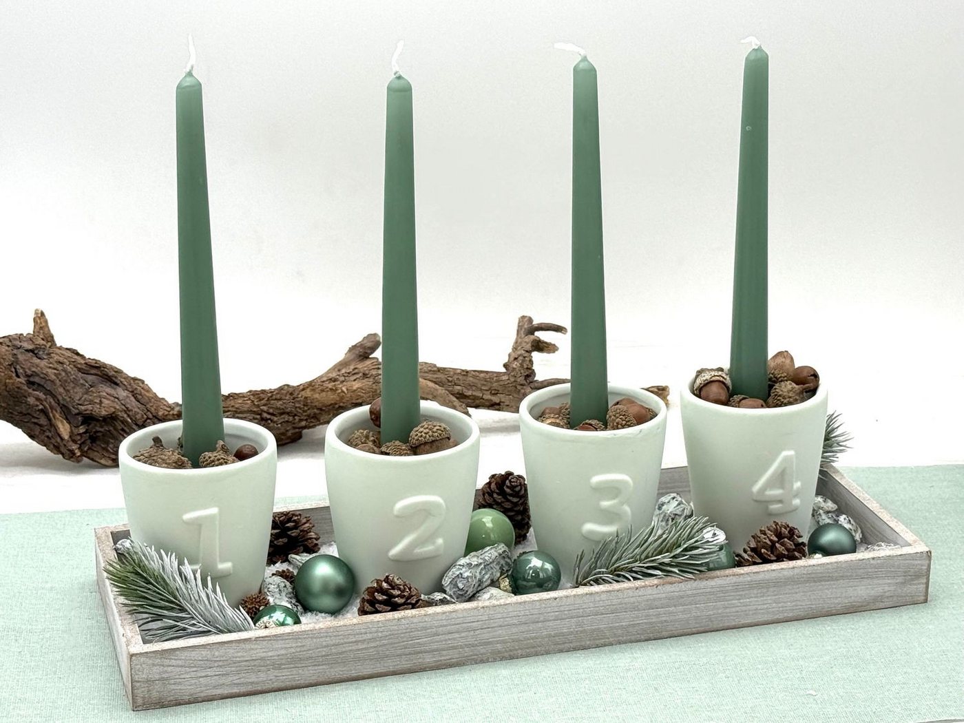 ZauberDeko Spitzkerze Stabkerze Spitzkerze Kerze Salbei Grün Stabkerze Hochzeit Advent 4 Stk ZauberDeko Spitzkerze Stabkerze Spitzkerze Kerze Salbei Grün Stabkerze Hochzeit Advent 4 Stk von ZauberDeko