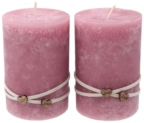 Stumpenkerzen Rosa Tischdeko Deko Herz Love Hochzeit Geburtstag Party 2 Stück Stumpenkerzen Rosa Tischdeko Deko Herz Love Hochzeit Geburtstag Party 2 Stück von ZauberDeko