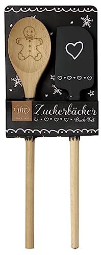 ZauberDeko Teigschaber und Holzlöffel Lebkuchenmann Schwarz Backutensilien Weihnachten 2er Set ZauberDeko Teigschaber und Holzlöffel Lebkuchenmann Schwarz Backutensilien Weihnachten 2er Set von ZauberDeko