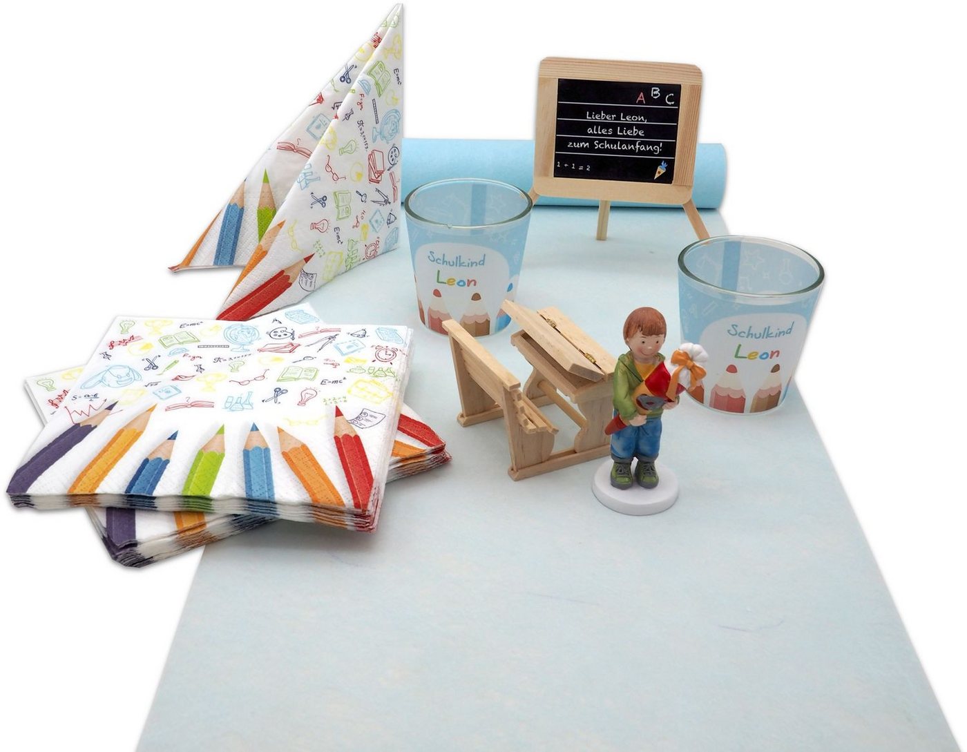 ZauberDeko Tischdecke Tischdeko Einschulung Schulanfang Junge Blau Schule Personalisiert SET ZauberDeko Tischdecke Tischdeko Einschulung Schulanfang Junge Blau Schule Personalisiert SET von ZauberDeko
