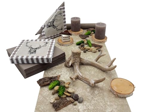 ZauberDeko Tischdeko Geburtstag Mann Braun Natur Jäger Landhausstil Set von ZauberDeko