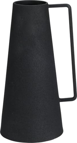 ZauberDeko Vase Schwarz mit Henkel Metall 2 Formen Tischdeko Deko 21cm Hoch, Modell:Modell1 ZauberDeko Vase Schwarz mit Henkel Metall 2 Formen Tischdeko Deko 21cm Hoch, Modell:Modell1 von ZauberDeko