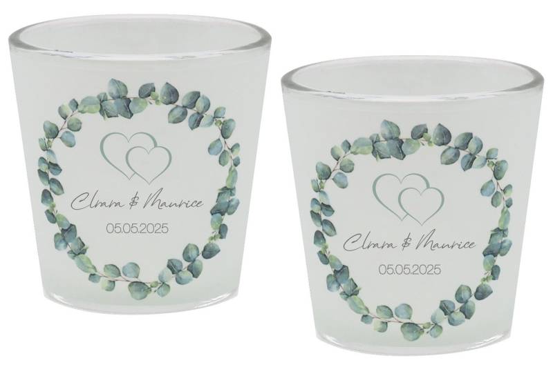 ZauberDeko Windlicht Windlicht Banderole Hochzeit Eukalyptus Herz PERSONALISIERT 7,5cm H ZauberDeko Windlicht Windlicht Banderole Hochzeit Eukalyptus Herz PERSONALISIERT 7,5cm H von ZauberDeko