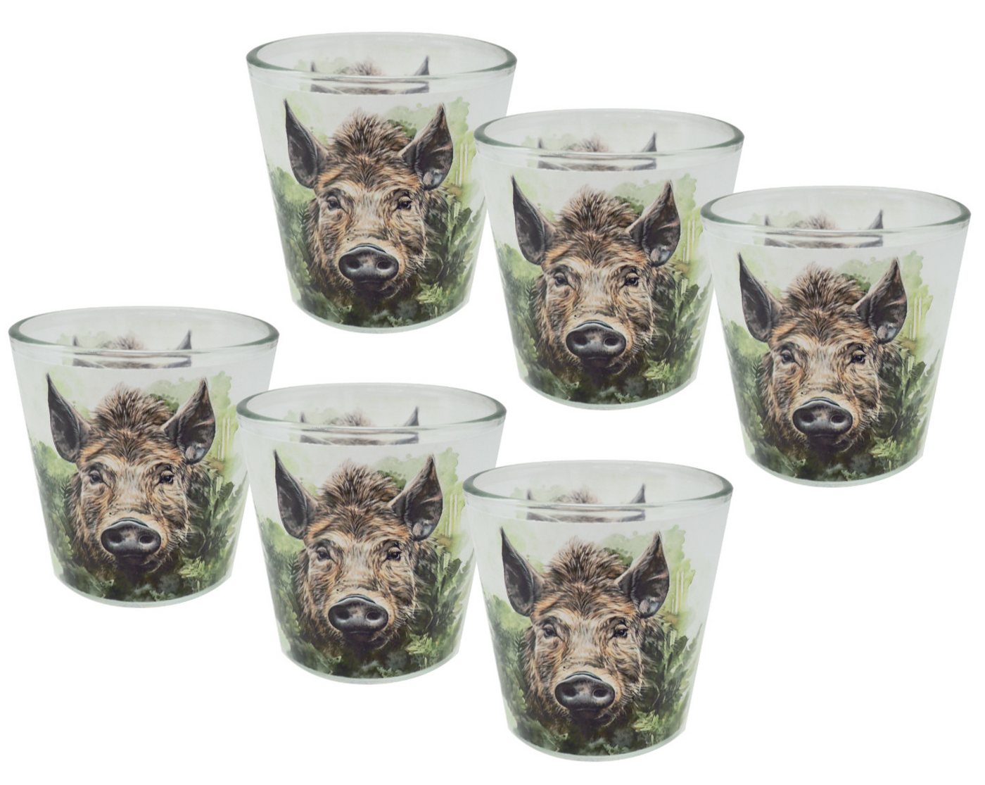 ZauberDeko Windlicht Windlicht Banderole Wildschwein Wald Grün Kerzenglas Herbst 7,5 cm H ZauberDeko Windlicht Windlicht Banderole Wildschwein Wald Grün Kerzenglas Herbst 7,5 cm H von ZauberDeko