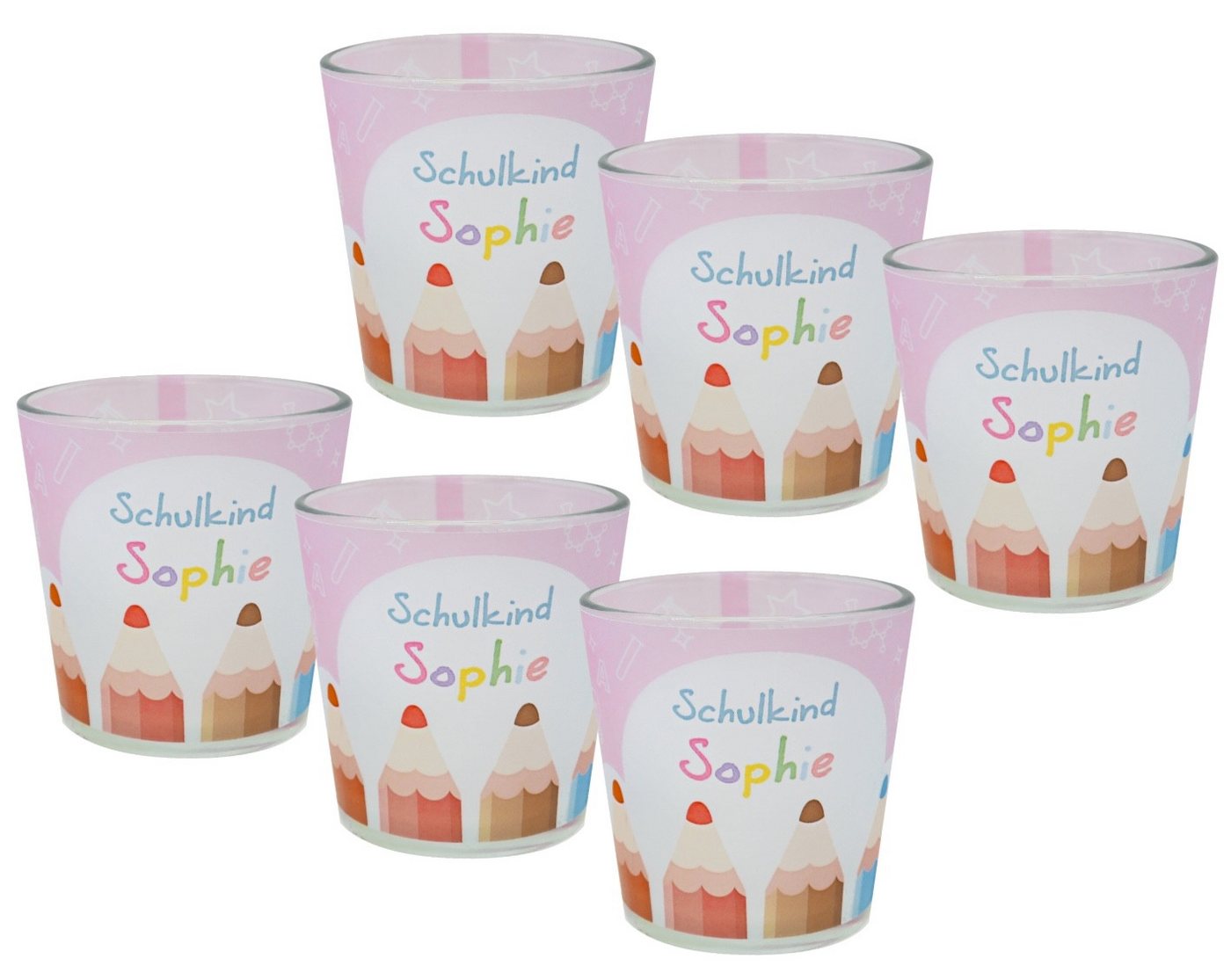 ZauberDeko Windlicht Windlicht Rosa Buntstifte Einschulung Schulbeginn MIT NAME 7,5cm Hoch ZauberDeko Windlicht Windlicht Rosa Buntstifte Einschulung Schulbeginn MIT NAME 7,5cm Hoch von ZauberDeko