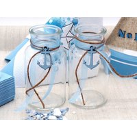 2 Vasen Kommunion Konfirmation Hellblau Blau Taufe Anker Tischdeko von ZauberDekoShop