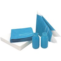 Tischdeko Servietten Kommunion Konfirmation Petrol Weiß Fisch 40 Stück + 2 Vasen von ZauberDekoShop
