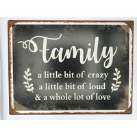Blechschild Metallschild Mit Druck "Family", Geschenk Für Oma Opa, Hygge Deko, Lustiges Eltern, Familienschild, Dekoration Flur Blechschild Metallschild Mit Druck "Family", Geschenk Für Oma Opa, Hygge Deko, Lustiges Eltern, Familienschild, Dekoration Flur von ZauberHolz