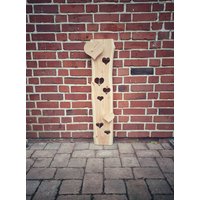 Holzstele Mit Herzen | Geschenk Zur Hochzeit, Muttertag Hölzerne Hochzeit Handgemacht & Personalisierbar Hochzeitsgeschenk von ZauberHolz