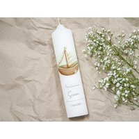Personalisierte Kommunionkerze Boot - Grün, Mit Spruch, Segenskerze, Individuelle Kerze, Religiöse Kerze Personalisierte Kommunionkerze Boot - Grün, Mit Spruch, Segenskerze, Individuelle Kerze, Religiöse Kerze von ZauberKerze