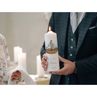 Taufkerze Boot Blau, Personalisierte Taufkerze, Taufgeschenk, Segenskerze von ZauberKerze