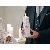 Taufkerze Giraffe Mit Herzballon - Mädchen, Taufspruch, Personalisiert, Segenskerze, Individuelle von ZauberKerze