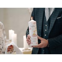 Taufkerze Giraffe Mit Stern - Mädchen, Taufspruch, Personalisiert, Segenskerze, Individuelle von ZauberKerze