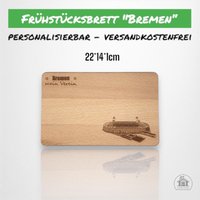 Frühstücksbrettchen Mit Wunschgravur Des Lieblingsvereins - Bremen von Zauberbude