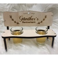 Personalisierte Schnapsbank Mit Gravur Inkl. Gläser/Rentnerbank von Zauberbude