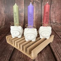 Glücksschwein/Kerzenhalter Glücksbringer Wunschlicht Glückslicht Neujahr Glück von ZauberhafteIdeenShop