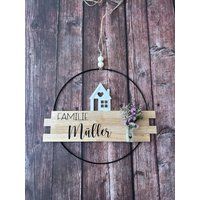 Türkranz/Herzlich Willkommen Wanddeko Türdeko Türschild Haustür Holzdeko Dekoring von ZauberhafteIdeenShop