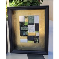 Bild - Keramik-Wanddeko/Wandgestaltung, Handgefertigtes, Außergewöhnliches Objektbild Mit Keramiksteinen Und Blattgold, Unikat, Geschenk von Zauberhaftkeramik