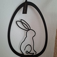 Moderner Fensterkranz Ostrrei Mit Hase Schwarz von ZauberkugelSylvia
