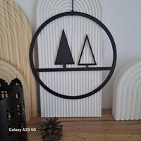 Moderner Weihnachtlicher Fensterkranz in Schwarz von ZauberkugelSylvia
