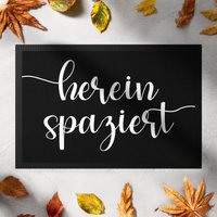 Fußmatte Aus Stoff „Herein Spaziert" | Lustige Türmatte Willkommensmatte Für Haustür Geschenk Zum Einzug Flur Eingangsbereich von ZauberzeugsDE