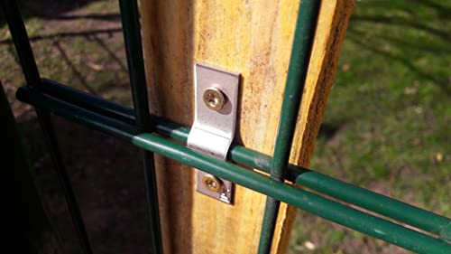 20x Doppelstabmattenzaun Mattenhalter Halterung Pfosten Befestigung Spanndraht Maschendraht Zaun 6mm Bogen mit 5mm Löchern von Zaun-Gräfe