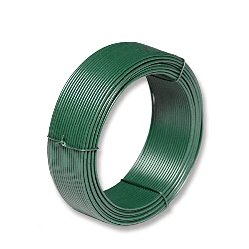 Bindedraht, 100 m Länge, 2,0 mm Dicke inkl. PVC-Mantel grün Blumendraht Maschendrahtzaun von Zaun-Nagel