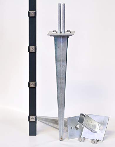 Zaun-Nagel Justierbare Bodenhülsen zum Einschlagen für Doppelstabpfosten 60/40mm, Länge 500 mm von Zaun-Nagel