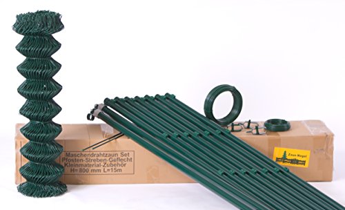 Maschendrahtzaun Drahtzaun Gartenzaun Maschendraht Komplettset (800 mm / 15 Meter) Maschendrahtzaun Drahtzaun Gartenzaun Maschendraht Komplettset (800 mm / 15 Meter) von Zaun-Nagel