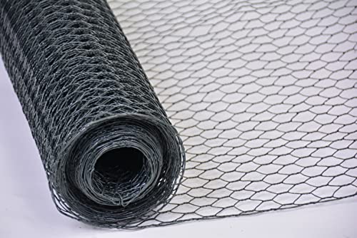 Sechseckgeflecht Maschendraht Kaninchendraht anthrazit Hasendraht Hühnerzaun Maschenweite Höhe Länge wählbar DD (13 x 300 mm, 15 m) von Zaun-Nagel